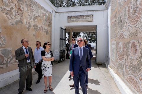 April 18, 2015: Fleur Pelerin visits the Archaeological Museum of Carthage. As part of efforts to promote Tunisia, French Minister of Culture Fleur Pelerin traveled to Tunisia on a trip organized by the Ministry of Tourism, accompanied by a delegation of French and Tunisian dignitaries participating in the “Tunisia: I’m Going There” communication campaign.