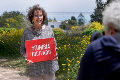 April 18, 2015: Claudia Cardinale poses for the campaign to promote Tunisian tourism in Italy. As part of efforts to promote Tunisia, French Minister of Culture Fleur Pelerin traveled to Tunisia on a trip organized by the Ministry of Tourism, accompanied by a delegation of French and Tunisian dignitaries participating in the “Tunisia, I’m Going There” communications campaign.