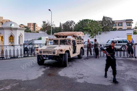June 26, 2015: Police and military security reinforcements at the hotel. Terrorist attack at a hotel in the tourist area of Port El Kantaoui, north of Sousse. A young Tunisian terrorist opened fire for nearly half an hour on tourists, from the hotel beach to the reception area, resulting in a preliminary death toll of 39 among tourists and Tunisian employees, before being shot dead by law enforcement. The Tunisian Ministry of Health states that among the injured are individuals of British, Belgian, German, and Norwegian nationalities, among others.