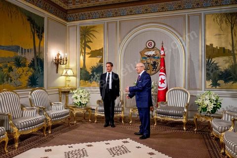 20 juillet 2015 : Rencontre au Palais présidentiel de Carthage entre Beji Caïd Essebsi, président de la république tunisienne et Nicolas Sarkozy accompagné d'une délégation du parti Les Républicains. Visite de Nicolas Sarkozy en Tunisie à titre de Président du Pparti Les Républicains.