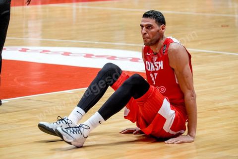 August 23, 2015: Salah Mejri, Tunisia’s famous No. 15, dominates the game at 2.17m; he has just been signed by the Dallas Mavericks and becomes the first Arab player in the NBA. Tunisia’s final group stage game against Nigeria at AfroBasket Tunisia 2015. Tunisia won (70–59) and finished first in its group.