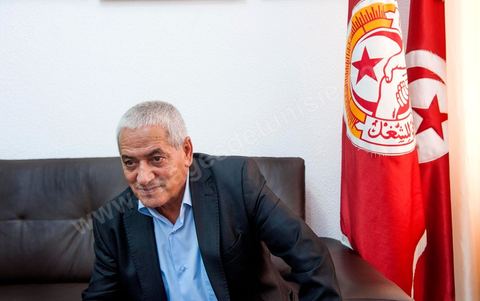 Houcine ABBASSI, General Secretary of the UGTT (General Union of Tunisian Workers), a labor union and member of the Tunisian National Dialogue Quartet, which was awarded the 2015 Nobel Peace Prize on October 9, 2015. 