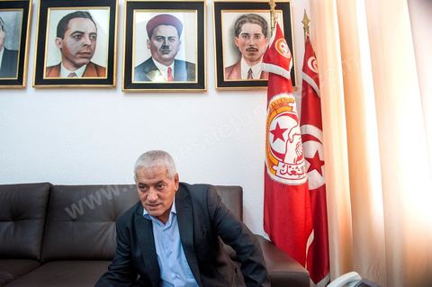 Houcine ABBASSI, General Secretary of the UGTT (General Union of Tunisian Workers), a labor union and member of the Tunisian National Dialogue Quartet, which was awarded the 2015 Nobel Peace Prize on October 9, 2015. 