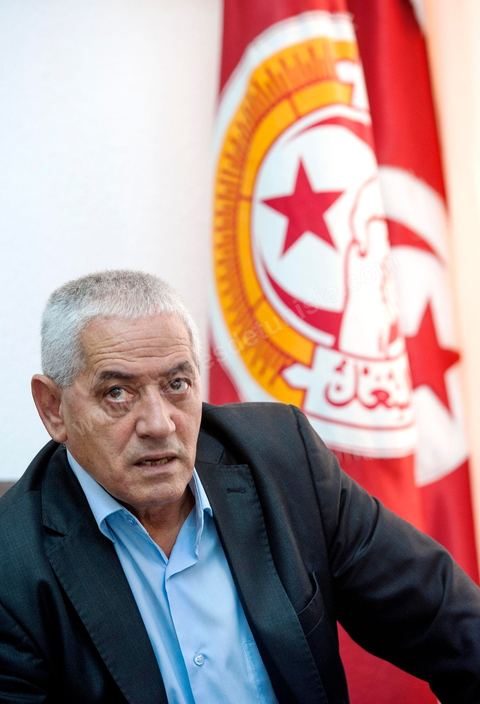 Houcine ABBASSI, General Secretary of the UGTT (General Union of Tunisian Workers), a labor union and member of the Tunisian National Dialogue Quartet, which was awarded the 2015 Nobel Peace Prize on October 9, 2015. 