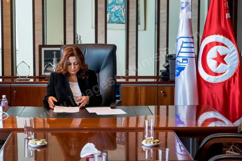 Wided Bouchamaoui, President of UTICA, the Tunisian employers’ union, and the only woman among the members of the Tunisian National Dialogue Quartet, which was awarded the 2015 Nobel Peace Prize on October 9, 2015. In her office a few hours after the Nobel Prize was announced.