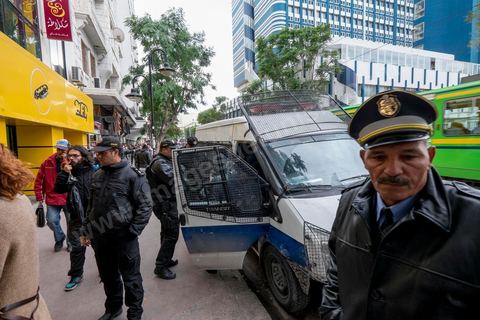 November 26, 2015: Security measures in front of the theater. As part of the JCC (Carthage Film Festival), the Arab-African Film Festival in Tunis, the film “Much Loved” by Moroccan director Nabil Ayouch had its first screening in a Muslim country. Two days after the terrorist attack on a presidential police bus just a few hundred meters from the JCC movie theaters, the screening of “Much Loved” became a double challenge. JCC Director Brahim Eltaief and Nabil Ayouch were determined to keep the screening on the schedule, just as they did for the rest of the festival. The theater filled with more than a thousand film enthusiasts eager to meet Nabil Ayouch and see the Arabic-language premiere of this excellent film, which depicts the reality of Moroccan sex workers in a raw yet highly skilled manner. The screening was followed by a press conference.