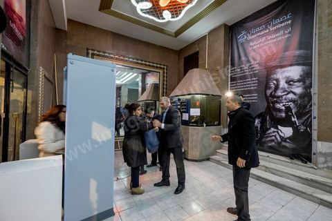 November 26, 2015: Security check at the theater entrance. As part of the JCC (Carthage Film Festival), the Arab-African Film Festival in Tunis, the film “Much Loved” by Moroccan director Nabil Ayouch had its first screening in a Muslim country. Two days after the terrorist attack on a presidential police bus just a few hundred meters from the JCC movie theaters, the screening of “Much Loved” became a double challenge. JCC Director Brahim Eltaief and Nabil Ayouch were determined to keep the screening on the schedule, just as they did for the rest of the festival. The theater filled with more than a thousand film enthusiasts eager to meet Nabil Ayouch and see the Arabic-language premiere of this excellent film, which portrays the reality of Moroccan sex workers in a raw yet highly skilled manner. The screening was followed by a press conference.