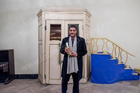 November 28, 2015: Behind the scenes at the theater with Nabil Ayouch and his Jury Prize. The closing ceremony of the JCC took place at the Municipal Theater of Tunis, in the heart of the capital, which had been devastated just a few days earlier by a suicide terrorist attack that killed 12 members of the presidential guard. The ceremony, moved up due to a curfew, served as a tribute to the culture that stood up to terror throughout the week and provided an opportunity to honor artists and filmmakers from the Arab-African world. 