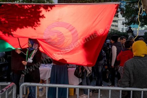 14 janvier 2016 : Le parti Ennahdha présent avec un spectacle de musique  rassemble beaucoup de partisans. commémoration populaire du 5ème anniversaire de la révolution sur l'avenue Habib Bourguiba à Tunis. Dans un climat morose quelques milliers de personnes sont venus manifester leurs diversités dans une Tunisie en plein marasme politique et économique. Familles de Martyrs, policiers, partis politiques et mouvances religieuses, hotesse de l'air, Shams, chomeurs diplomés, ... c'est un vrai patchwork de révendications qui ont défilé face à des tunisiens venus se promener sur l'avenue en cette journée ensoleillée.
