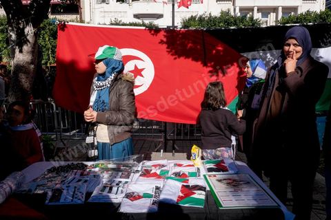 14 janvier 2016 : Le parti Ennahdha présent avec un spectacle de musique  rassemble beaucoup de partisans. commémoration populaire du 5ème anniversaire de la révolution sur l'avenue Habib Bourguiba à Tunis. Dans un climat morose quelques milliers de personnes sont venus manifester leurs diversités dans une Tunisie en plein marasme politique et économique. Familles de Martyrs, policiers, partis politiques et mouvances religieuses, hotesse de l'air, Shams, chomeurs diplomés, ... c'est un vrai patchwork de révendications qui ont défilé face à des tunisiens venus se promener sur l'avenue en cette journée ensoleillée.