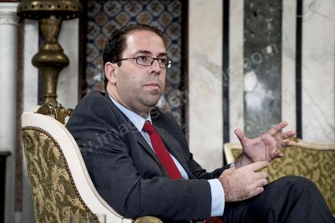 7 novembre 2016 : interview avec le Premier Ministre tunisien Youssef Chahed, au siège du gouvernement de la Kasbah.