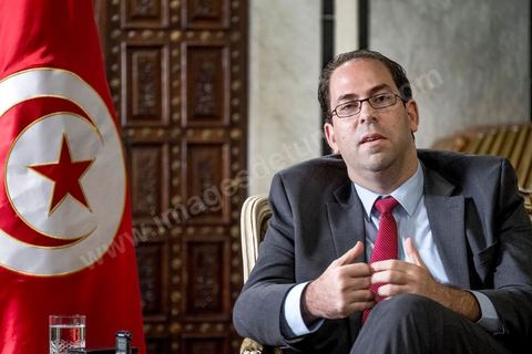 7 novembre 2016 : interview avec le Premier Ministre tunisien Youssef Chahed, au siège du gouvernement de la Kasbah.