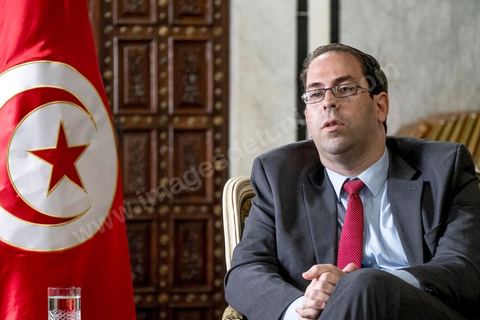 7 novembre 2016 : interview avec le Premier Ministre tunisien Youssef Chahed, au siège du gouvernement de la Kasbah.