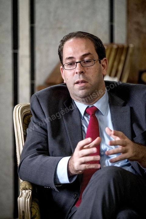 7 novembre 2016 : interview avec le Premier Ministre tunisien Youssef Chahed, au siège du gouvernement de la Kasbah.