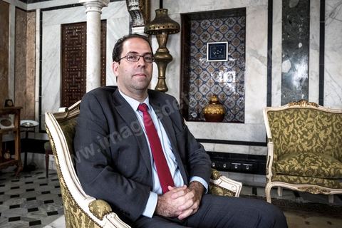 7 novembre 2016 : interview avec le Premier Ministre tunisien Youssef Chahed, au siège du gouvernement de la Kasbah.