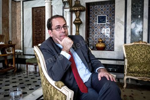 7 novembre 2016 : interview avec le Premier Ministre tunisien Youssef Chahed, au siège du gouvernement de la Kasbah.