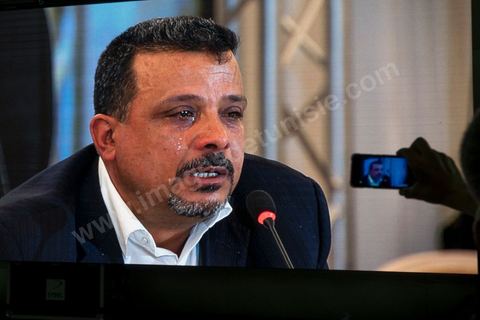 Public hearings of the Truth and Dignity Commission, November 18, 2016. The brother of Fayçal Baraket, who died under torture in October 1991.