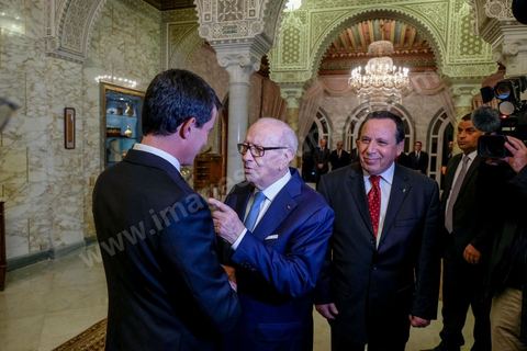 28 novembre 2016 : rencontre entre le Président tunisien Béji Caid Essebsi et le PRemier Ministre français Manuel Valls à la veille de l'ouverture de la Conférence des investisseurs pour la  Tunisie Tunisia2020.
