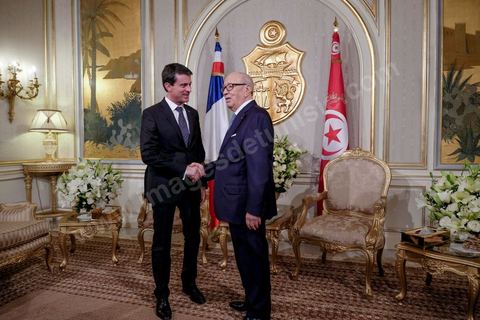 28 novembre 2016 : rencontre entre le Président tunisien Béji Caid Essebsi et le PRemier Ministre français Manuel Valls à la veille de l'ouverture de la Conférence des investisseurs pour la  Tunisie Tunisia2020.