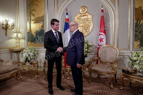 28 novembre 2016 : rencontre entre le Président tunisien Béji Caid Essebsi et le PRemier Ministre français Manuel Valls à la veille de l'ouverture de la Conférence des investisseurs pour la  Tunisie Tunisia2020.