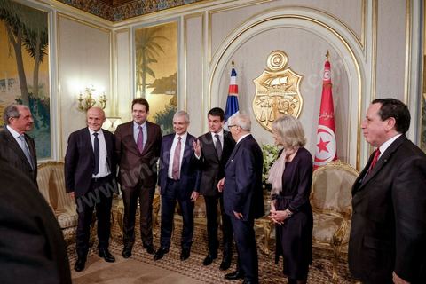 28 novembre 2016 : rencontre entre le Président tunisien Béji Caid Essebsi et le PRemier Ministre français Manuel Valls à la veille de l'ouverture de la Conférence des investisseurs pour la  Tunisie Tunisia2020.