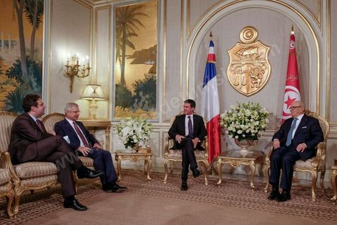 28 novembre 2016 : rencontre entre le Président tunisien Béji Caid Essebsi et le PRemier Ministre français Manuel Valls à la veille de l'ouverture de la Conférence des investisseurs pour la  Tunisie Tunisia2020.
