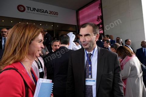 29 novembre 2016 : Cérémonie d'ouverture de la Conférence Tunisia 2020 par président Tunisien Beji Caid Essebsi, avec Emir du Qatar, Premiers Ministres tunisien, français et algérien.