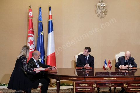 January 31, 2018: Signing of agreements and a press conference by Presidents Emmanuel Macron and Beji Caid Essebsi at the Presidential Palace in Carthage as part of the French president’s state visit to Tunisia.
