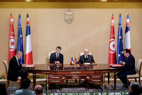 January 31, 2018: Signing of agreements and a press conference by Presidents Emmanuel Macron and Beji Caid Essebsi at the Presidential Palace in Carthage as part of the French president’s state visit to Tunisia.