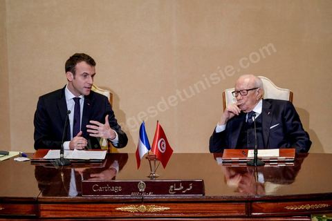January 31, 2018: Signing of agreements and a press conference by Presidents Emmanuel Macron and Beji Caid Essebsi at the Presidential Palace in Carthage as part of the French president’s state visit to Tunisia.
