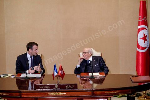 January 31, 2018: Signing of agreements and a press conference by Presidents Emmanuel Macron and Beji Caid Essebsi at the Presidential Palace in Carthage as part of the French president’s state visit to Tunisia.