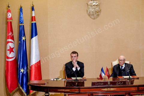January 31, 2018: Signing of agreements and a press conference by Presidents Emmanuel Macron and Beji Caid Essebsi at the Presidential Palace in Carthage as part of the French president’s state visit to Tunisia.