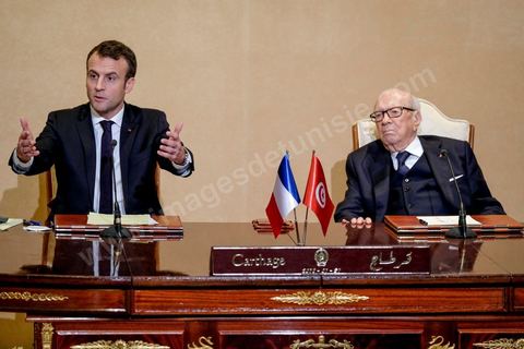 January 31, 2018: Signing of agreements and a press conference by Presidents Emmanuel Macron and Beji Caid Essebsi at the Presidential Palace in Carthage as part of the French president’s state visit to Tunisia.