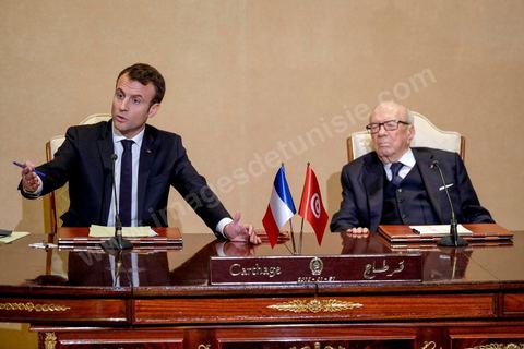 January 31, 2018: Signing of agreements and a press conference by Presidents Emmanuel Macron and Beji Caid Essebsi at the Presidential Palace in Carthage as part of the French president’s state visit to Tunisia.
