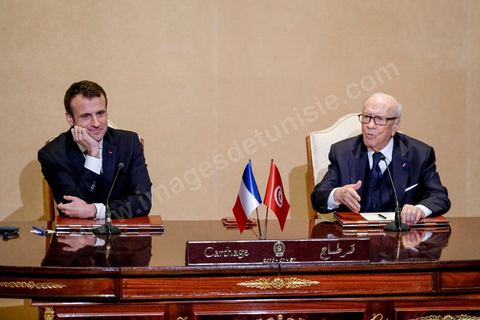 January 31, 2018: Signing of agreements and a press conference by Presidents Emmanuel Macron and Beji Caid Essebsi at the Presidential Palace in Carthage as part of the French president’s state visit to Tunisia.