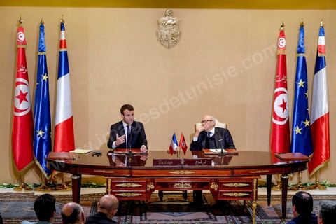 January 31, 2018: Signing of agreements and a press conference by Presidents Emmanuel Macron and Beji Caid Essebsi at the Presidential Palace in Carthage as part of the French president’s state visit to Tunisia.
