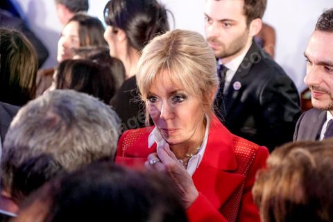 31 janvier 2018 : Brigitte Macron à la rencontre de la communauté française à la Résidence de l'Ambassade de France à la Marsa dans le cadre de la visite d'Etat du Président français en Tunisie.