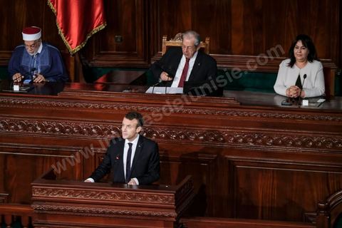 February 1, 2018: Speech by Emmanuel Macron before members of the ARP (Assembly of People’s Representatives) at the Bardo in Tunisia. After emphasizing that Tunisia’s challenges are primarily economic, the French president stated that “painful reforms are necessary for Tunisia to become a truly attractive destination.”From 2016 to 2020, France’s aid for Tunisia’s economic recovery totaled 1.2 billion euros, with an additional 500 million euros allocated for 2020–2022. “If you fail, we fail” was the phrase Macron repeated throughout his 24-hour state visit.