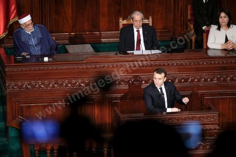 February 1, 2018: Speech by Emmanuel Macron before members of the ARP (Assembly of People’s Representatives) at the Bardo in Tunisia. After emphasizing that Tunisia’s challenges are primarily economic, the French president stated that “painful reforms are necessary for Tunisia to become a truly attractive destination.”From 2016 to 2020, France’s aid for Tunisia’s economic recovery totaled 1.2 billion euros, with an additional 500 million euros allocated for 2020–2022. “If you fail, we fail” was the phrase Macron repeated throughout his 24-hour state visit.