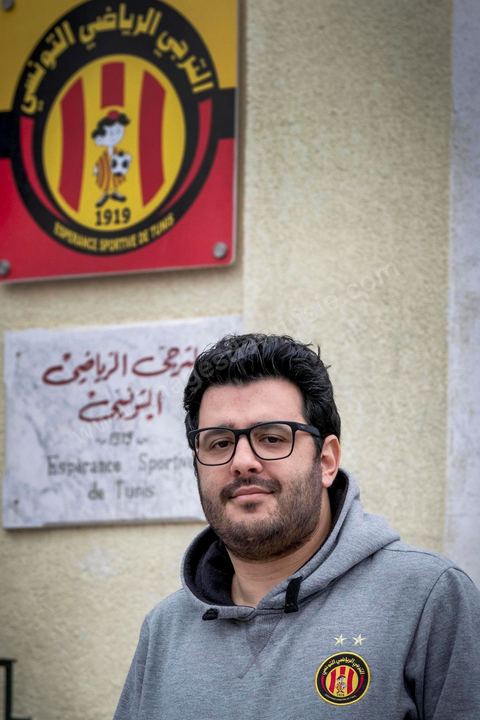 February 18, 2018: Sami Dimassi, co-founder of Tunisia’s first ultras group for the Espérance de Tunis club, the Ultras Lemkachkhines, founded in 2002 (“lemkachkhines” means “the smiliest ones,” given the team’s results), heavily inspired by Roma’s Commando Ultra Curva Sud, whose symbol—the head of Cochise—they have adopted.