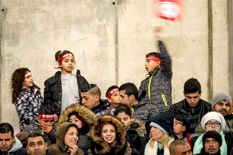 23 mars 2018 : Match de football amical entre la Tunisie et l'Iran en vue de la préparation à la coupe du monde de football en Russie en juin 2018. match au stade de Radès, banlieue sud de Tunis, avec près de 4000 spectateurs et sous une pluie intensive, la Tunisie remporte le match 1 à 0. 