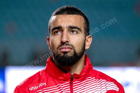 23 mars 2018 : Naïù Sliti. Match de football amical entre la Tunisie et l'Iran en vue de la préparation à la coupe du monde de football en Russie en juin 2018. match au stade de Radès, banlieue sud de Tunis, avec près de 4000 spectateurs et sous une pluie intensive, la Tunisie remporte le match 1 à 0. 
