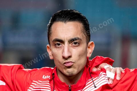23 mars 2018 : Seifedine Khaoui. Match de football amical entre la Tunisie et l'Iran en vue de la préparation à la coupe du monde de football en Russie en juin 2018. match au stade de Radès, banlieue sud de Tunis, avec près de 4000 spectateurs et sous une pluie intensive, la Tunisie remporte le match 1 à 0. 