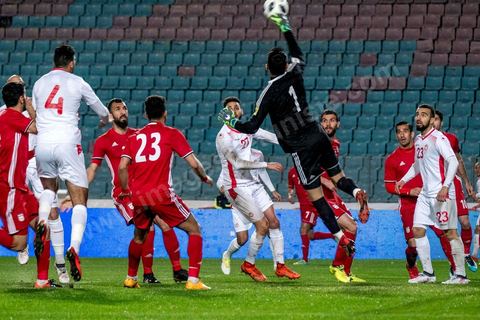 23 mars 2018 : Match de football amical entre la Tunisie et l'Iran en vue de la préparation à la coupe du monde de football en Russie en juin 2018. match au stade de Radès, banlieue sud de Tunis, avec près de 4000 spectateurs et sous une pluie intensive, la Tunisie remporte le match 1 à 0. 