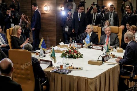 30 mars 2019 : Federica Mogherini à la réunion du quartet sur la Libye Tunis pour le sommet de la Ligue Arabe. En présence de Federica Mogherini, HRV/VP de l’UE, Moussa Faki, président commission Union Africaine, Antonio Guterres, secrétaire général ONU et Ahmed Aboul Gheit, secrétaire Général de la ligue arabe.