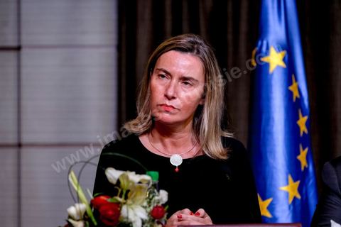 30 mars 2019 : Federica Mogherini à la coférence de presse suite à la réunion du quartet sur la Libye Tunis pour le sommet de la Ligue Arabe. En présence de Federica Mogherini, HRV/VP de l’UE, Moussa Faki, président commission Union Africaine, Antonio Guterres, secrétaire général ONU et Ahmed Aboul Gheit, secrétaire Général de la ligue arabe.