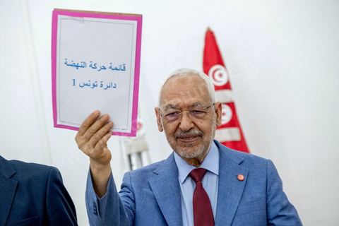July 29, 2019: Rached Ghannouchi, president of the Ennahda Party, submitted his candidacy for the October 2019 legislative elections in the Tunis 1 district at the IRIE Tunis 1 office.