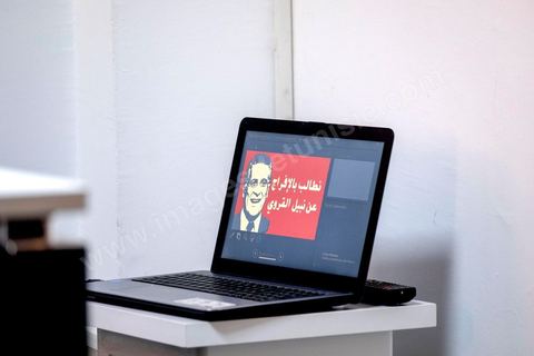 August 27, 2019: Press conference at the headquarters of the “Au coeur de la Tunisie” party, led by presidential candidate Nabil Karoui. This same candidate was arrested by police on Friday, August 23, in connection with legal proceedings and imprisoned, even though he had not been convicted by a court in a money laundering case. A press conference on Nabil Karoui’s situation was held by the party’s spokesperson, Samira Chaouchi, his lawyer, Riadh Elloumi, and one of his candidates for the legislative elections, Abdelaziz Belkhodja. 