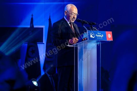 30 août 2019 : Discours de Rached Ghannouchi, président du parti et candidat aux legislatives à Tunis. Au palais des congrès de Tunis, le parti Ennahdha organise sa grande conférence de présentations des candidats et programmes pour les élections législatives et présidentielles de cette fin d'année 2019. Présentation du programme électoral, présentation des têtes de listes législatives, et, à leur tête le Rached Ghannouchi, qui se présente comme député sur Tunis, et,  pésentation du  premier candidat à la présidentielle pour le parti, Abdlefattah
