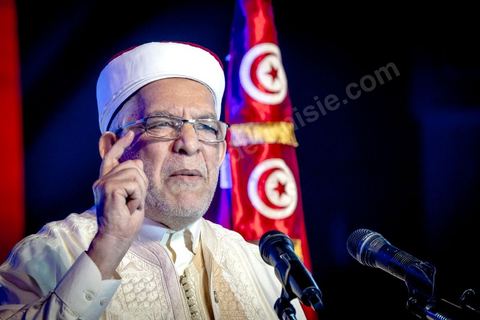 August 30, 2019: Speech by Abdlefattah Mourou, Ennahda’s leading candidate in the presidential election. At the Tunis Convention Center, the Ennahda Party is holding its major conference to present its candidates and platforms for the legislative and presidential elections scheduled for late 2019. The event featured a presentation of the electoral platform, an introduction of the parliamentary slate leaders—led by Rached Ghannouchi, who is running for a seat in Tunis—and the introduction of the party’s first presidential candidate, Abdlefattah